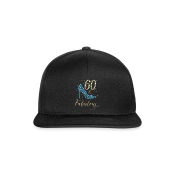 60 Fabelhaft since September 1960 60. Geburtstag F - Snapback Cap - Schwarz/Schwarz - Vorne