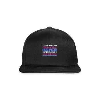 Sondermodell Reklamationen Ausgeschlossen Spaß - Snapback Cap - Schwarz/Schwarz - Vorne