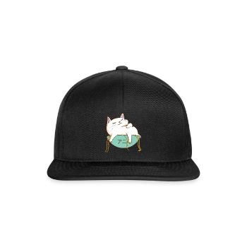 Anime chat ramen plein - Casquette snapback - noir/noir - Devant