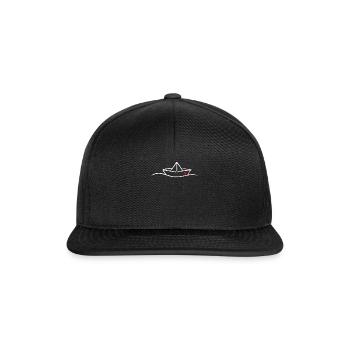 Papierschiff Meer Papierboot Papierschiffchen - Snapback Cap - Schwarz/Schwarz - Vorne