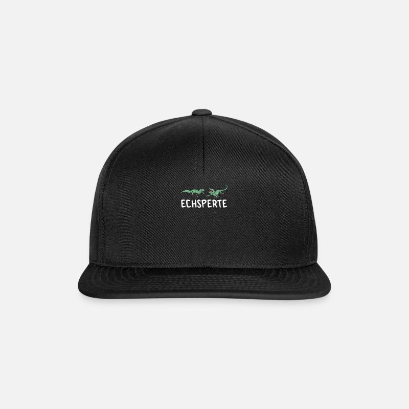 Echsperte Echse Echsen Reptil Reptilien Tierpflger - Snapback Cap - Schwarz/Schwarz
