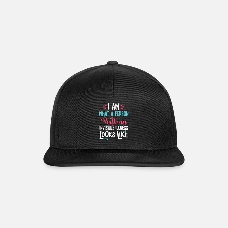 Ich bin eine Person mit einem unsichtbaren Krankheitsbewusstsein - Snapback Cap - Schwarz/Schwarz