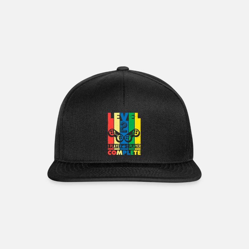 Jubiläums zweiter Hochzeitstag Level 2 Complete - Snapback Cap - Schwarz/Schwarz