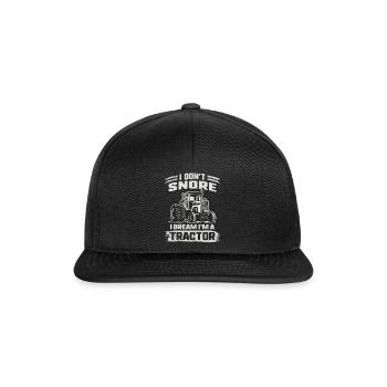 Chemise de ronflement Je ne ronfle pas Je rêve que je suis un tracteur - Casquette snapback - noir/noir - Devant