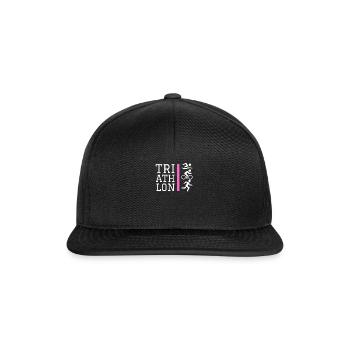 Triathlon Icons Design Pink - Snapback Cap - Schwarz/Schwarz - Vorne