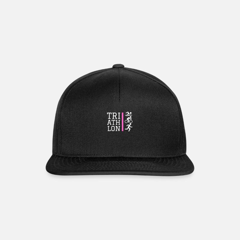 Conception d'icônes de triathlon rose - Casquette snapback - noir/noir
