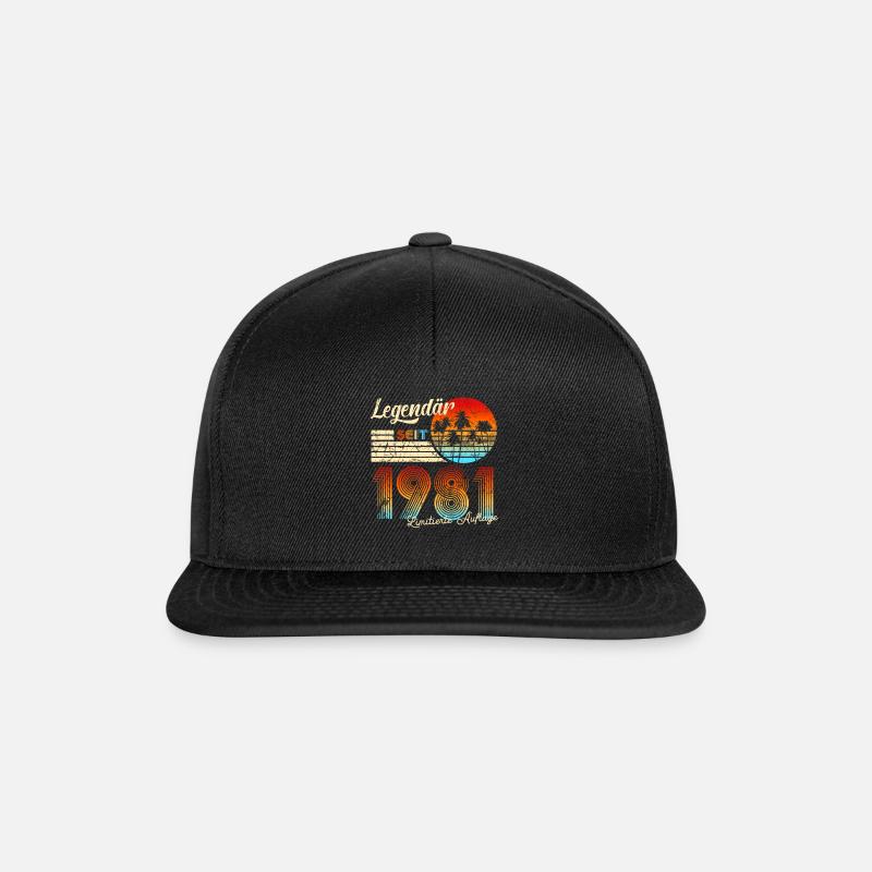 Männer 40. Geburtstag Legendär Seit 1981 - Snapback Cap - Schwarz/Schwarz