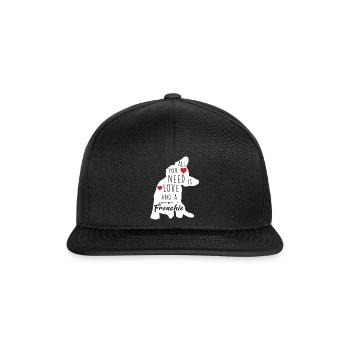 Bulldog French Bulldog English Bulldog - Snapback Cap - black/black - Front
