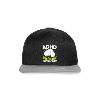 ADHD Is My Superpower Embrace Neurodiversity - Snapback Cap - black/grey - Front