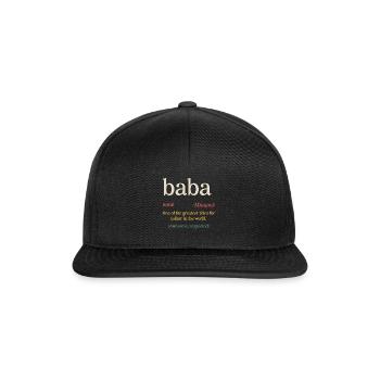 Chemise mens baba, cadeau de la fête des Pères de la femme, - Casquette snapback - noir/noir - Devant