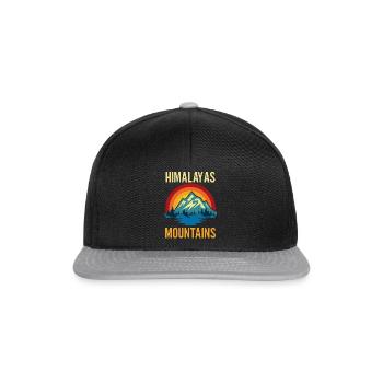 Himalaya-Gebirge Sonnenuntergang - Snapback Cap - Schwarz/Grau - Vorne