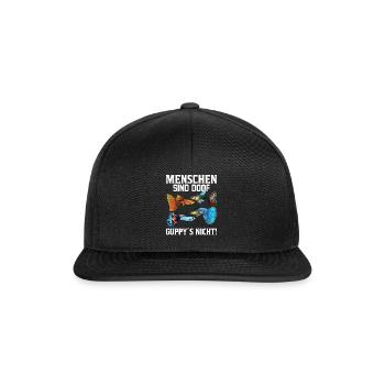 Menschen Fische Guppy Aquarium - Snapback Cap - Schwarz/Schwarz - Vorne