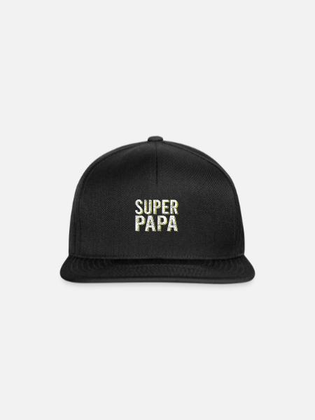 super papa - Snapback Cap - Schwarz/Schwarz