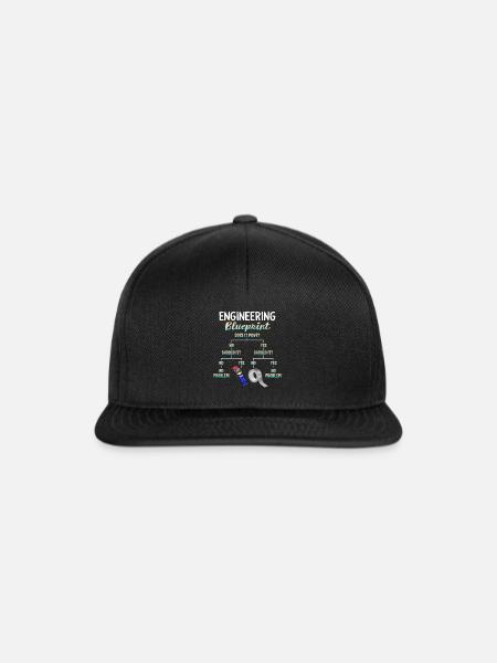 Meine Engineering-Blaupause, lustige Ingenieur T-Shirt, - Snapback Cap - Schwarz/Schwarz