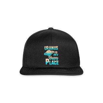 Uranus est mon endroit heureux, chemise planète Uranus, - Casquette snapback - noir/noir - Devant