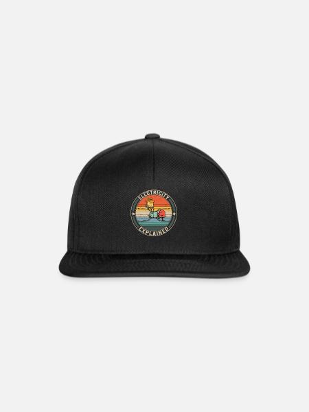 Strom erklärt, Lustiger Strom - Snapback Cap - Schwarz/Schwarz