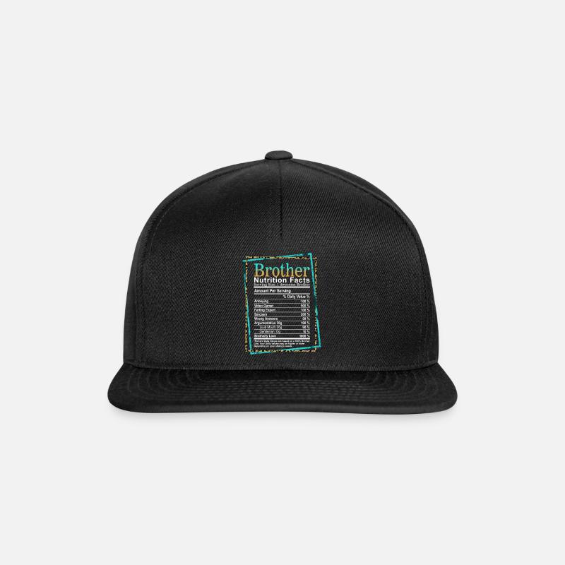 Bruder Nährwerte, Bester lustiger Bruder - Snapback Cap - Schwarz/Schwarz