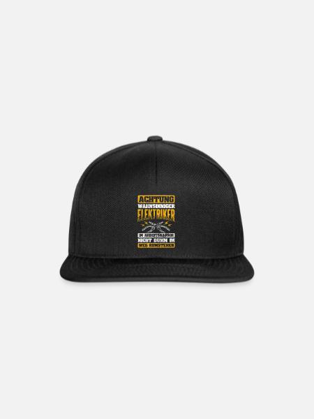 Elektriker Elektrik - Snapback Cap - Schwarz/Schwarz