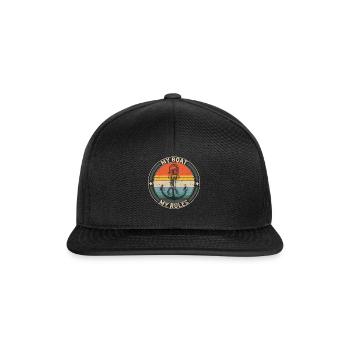 My Boat My Rules, Funny Captain T-Shirt , Boating - Snapback Cap - black/black - Front