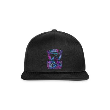 L’école est importante, mais le ski est plus important - Casquette snapback - noir/noir - Devant