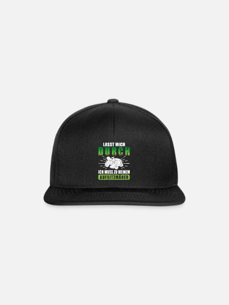Rasentraktor Aufsitzrasenmäher Aufsitzmäher Rasen - Snapback Cap - Schwarz/Schwarz