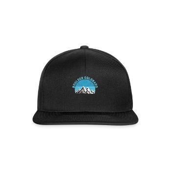 Boulder Colorado Shirt, Ski Mountain Tee, Skiing - Snapback Cap - black/black - Front