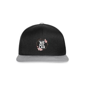 Aber zuerst Bismillah Allah Stolzer muslimischer Islam Koran - Snapback Cap - Schwarz/Grau - Vorne