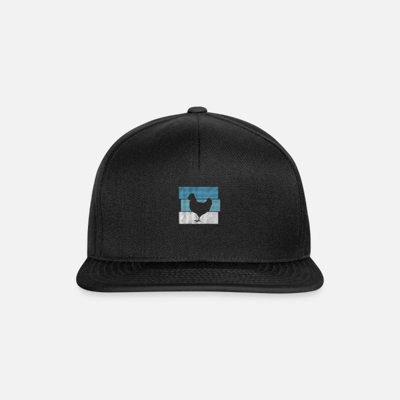 Huhn Hühner Retro - Snapback Cap - Schwarz/Schwarz