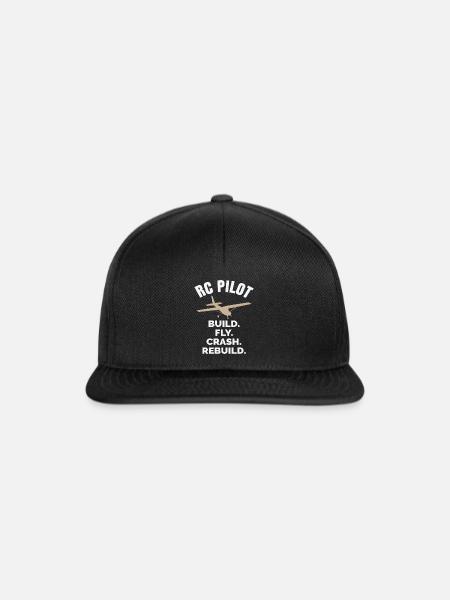 RC Pilot Modellflugzeug Modell - Snapback Cap - Schwarz/Schwarz
