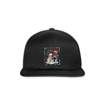 Chemise Joyeuses Fêtes, Tee de Noël Schnauzer, - Casquette snapback - noir/noir - Devant