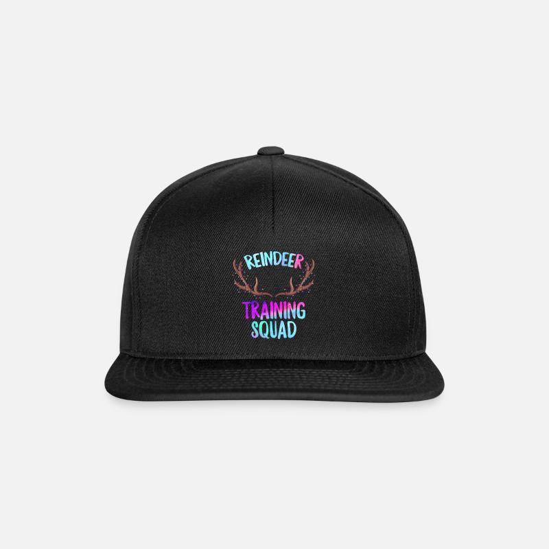 Christmas Running Shirt, Reindeer Training Squad, - Snapback Cap - black/black