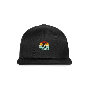 Strand Surfen Sommer Miami Florida - Snapback Cap - Schwarz/Schwarz - Vorne