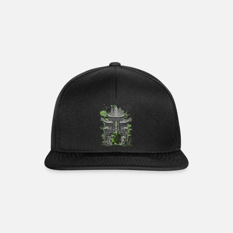 Japanese Temple - Snapback Cap - black/black