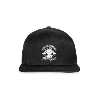 Cadeau de licorne de licorne de chat de chat - Casquette snapback - noir/noir - Devant