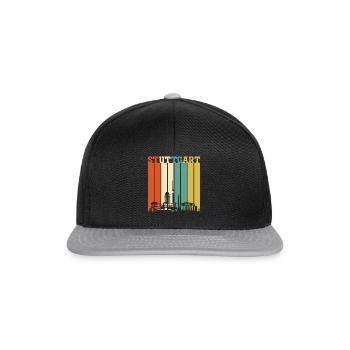Stuttgart | Stuttgart Geschenk Skyline - Snapback Cap - Schwarz/Grau - Vorne