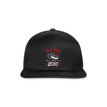 Best Wife 2010 Hearts Day Valentines Day - Snapback Cap - Schwarz/Schwarz - Vorne