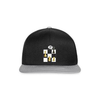 Schach Schachbrett Schachmatt Schachfiguren König - Snapback Cap - Schwarz/Grau - Vorne
