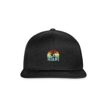 Miami Florida Retro Sunset - Snapback Cap - Schwarz/Schwarz - Vorne