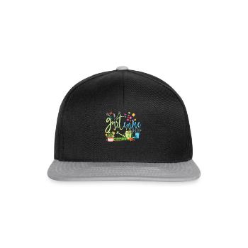 Gartenfee Garten Fee Gärtnerin Garten - Snapback Cap - Schwarz/Grau - Vorne