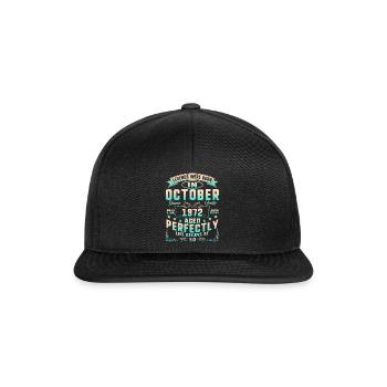 Les légendes sont nées en octobre 1972, la vie commence à - Casquette snapback - noir/noir - Devant