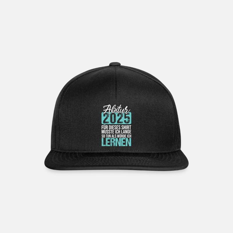 Abitur 2025 Geschenke Mädchen Jungen Abiturient - Snapback Cap - Schwarz/Schwarz