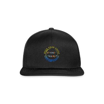 World Down Syndrome Day Shirt, Rock Your Socks - Snapback Cap - black/black - Front