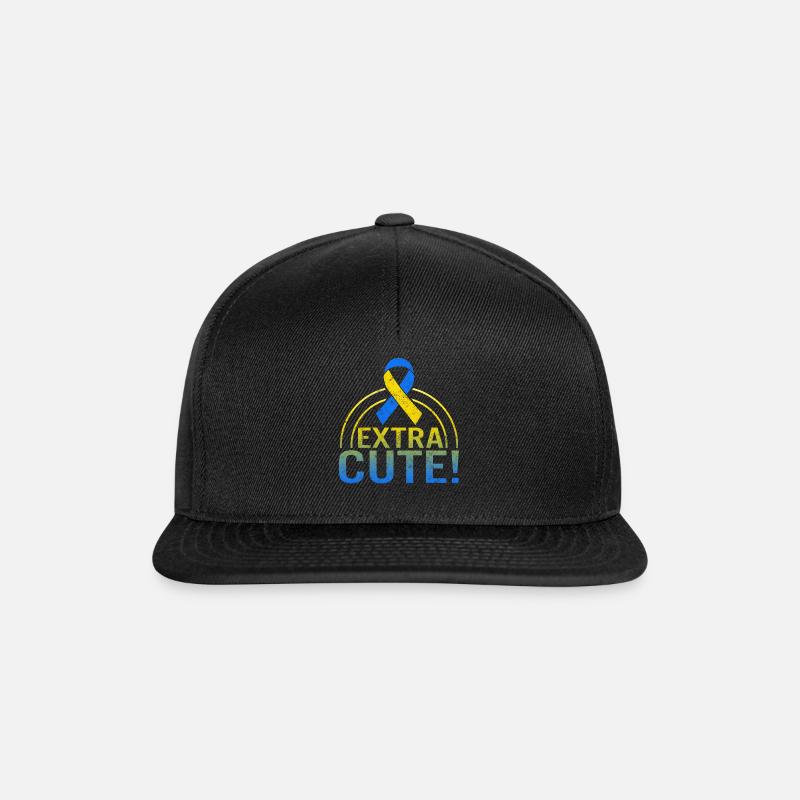 Welt-Down-Syndrom-Tag, Extra Süßes Down-Syndrom - Snapback Cap - Schwarz/Schwarz