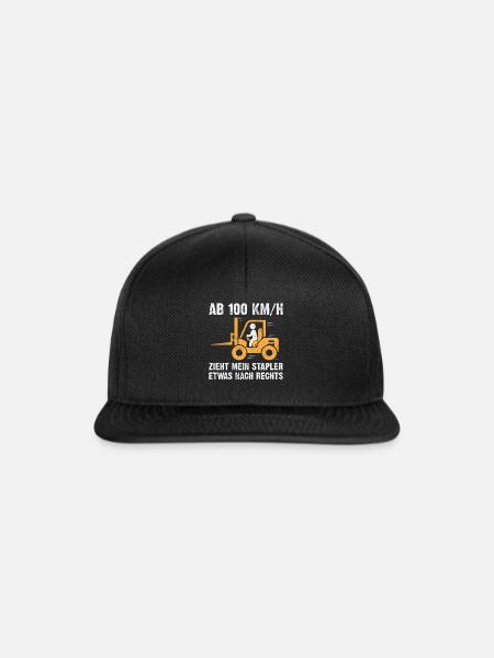 Staplerfahrer | Lustige Staplerfahrer Sprüche - Snapback Cap - Schwarz/Schwarz