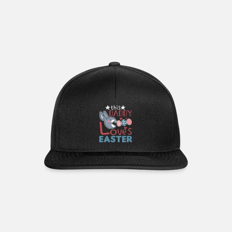 Daddy Loves Easter Hase Egg Ostersonntag - Snapback Cap - Schwarz/Schwarz
