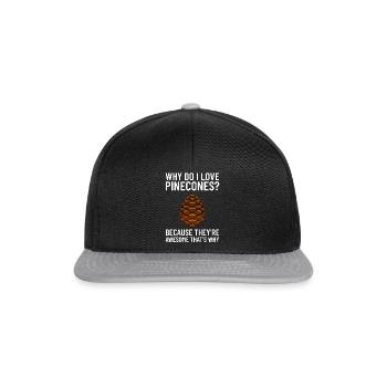 Pinienzapfen Kiefernzapfen Tannenzapfen Zapfen - Snapback Cap - Schwarz/Grau - Vorne