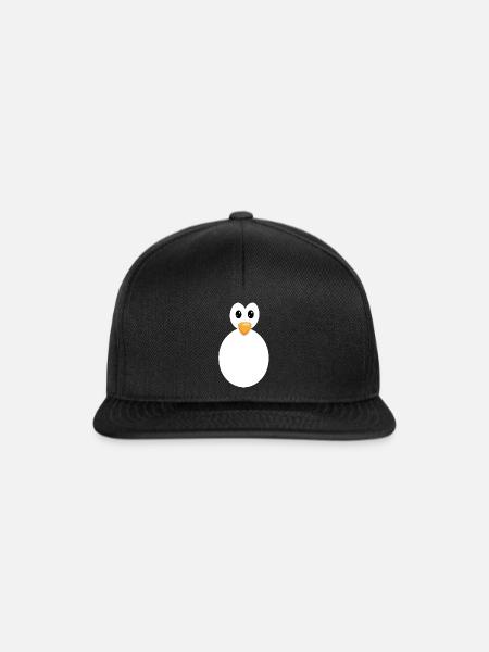 Penguin Body Whole Silhouette Kawaii Cute Penguin - Snapback Cap - Schwarz/Schwarz