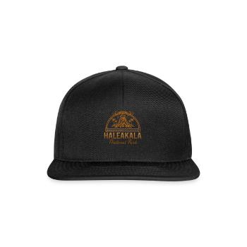 Haleakala Nationalpark Shirt, Maui Hawaii - Snapback Cap - Schwarz/Schwarz - Vorne