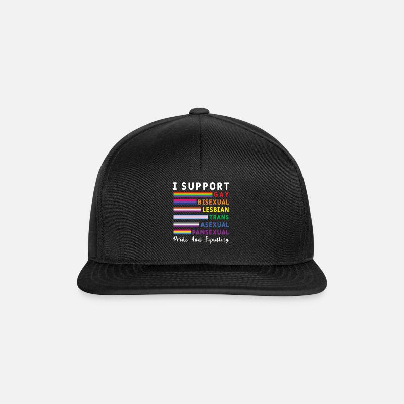 Support Equality Gay Pride LGBT Pride Month - Snapback Cap - Schwarz/Schwarz