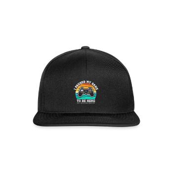 I Paused My Game To Be Here - Snapback Cap - black/black - Front
